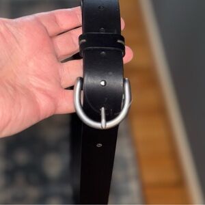 Black Belt genuine leather with Silver Buckle Bison the Luna belt